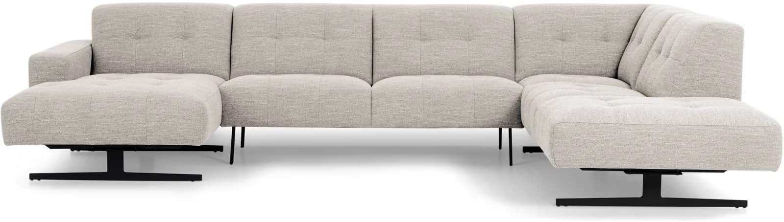 A modular U-shaped sectional sofa with a chaise lounge on each end. The sofa features tufted seat cu… — free GLB 3D model