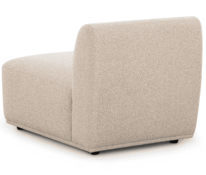 An upholstered armless chair, likely a modular component, featuring a low profile and a simple, bloc… — free GLTF 3D model