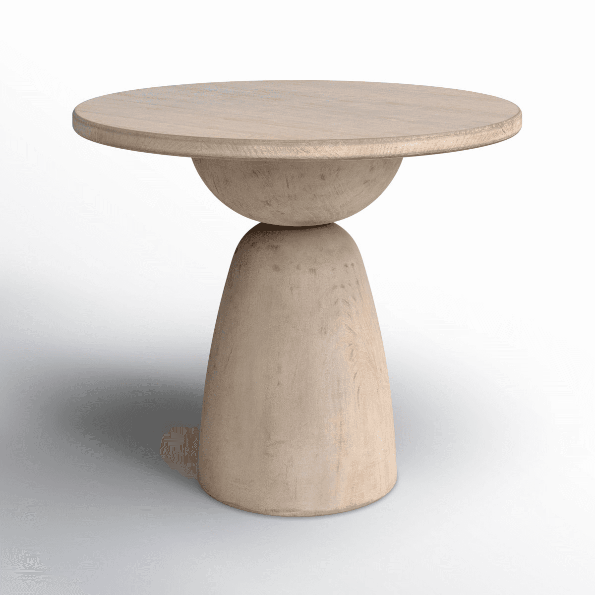 A modern and sculptural side table featuring a round tabletop supported by a distinctive pedestal ba… — 3D model