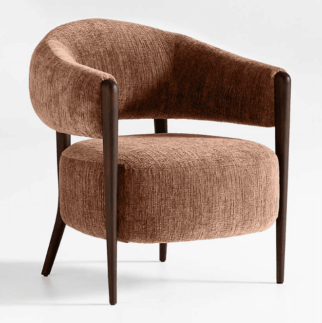 A contemporary barrel armchair featuring a fully upholstered body with a curved backrest and integra… — 3D model