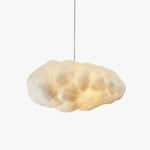 A cloud-shaped pendant light suspended by a thin cable. The light fixture has an irregular, organic… — 3D model