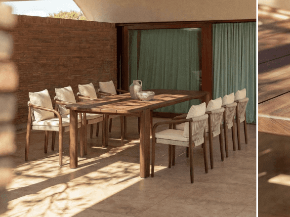 A rectangular dining table with a single central pedestal base, paired with eight armchairs. The tab… — free FBX 3D model