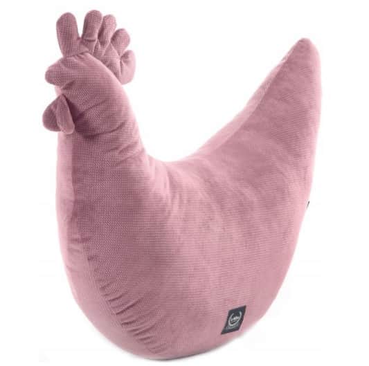 A novelty cushion shaped like a chicken. It is a soft, fabric-covered pillow with detailing that mim… — 3D model
