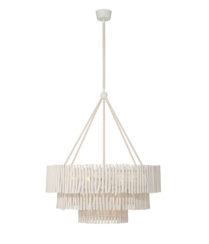 A multi-tiered chandelier featuring a natural, organic design. The fixture is constructed from numer… — free OBJ 3D model