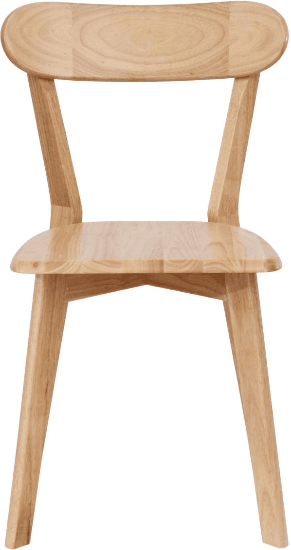 An armless chair crafted from light-toned natural wood, featuring a gently curved, ergonomic seat an… — 3D model