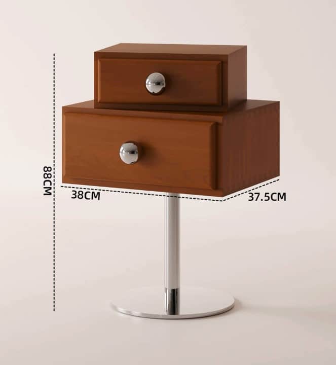 A contemporary two-tier storage unit, likely a nightstand or side table, featuring two stacked drawe… — 3D model