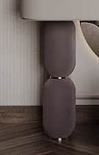 A modern floor lamp featuring a unique stacked capsule design. It consists of two elongated, rounded… — 3D model