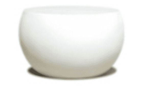 A white, rounded side table with a smooth, matte finish. The table has a drum-like shape, wider in t… — 3D model