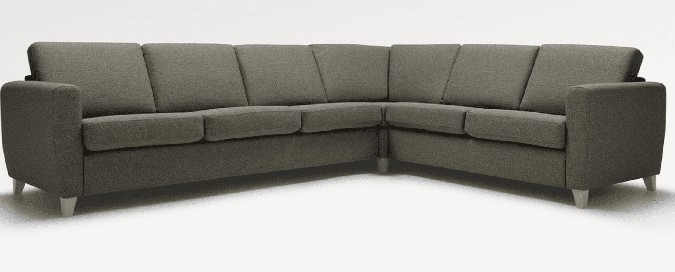 A sectional sofa with a low-profile design and clean lines. It features multiple seat cushions and b… — 3D model