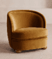 A modern, fully upholstered club armchair featuring a rounded backrest and integrated arms. The chai… — free OBJ 3D model