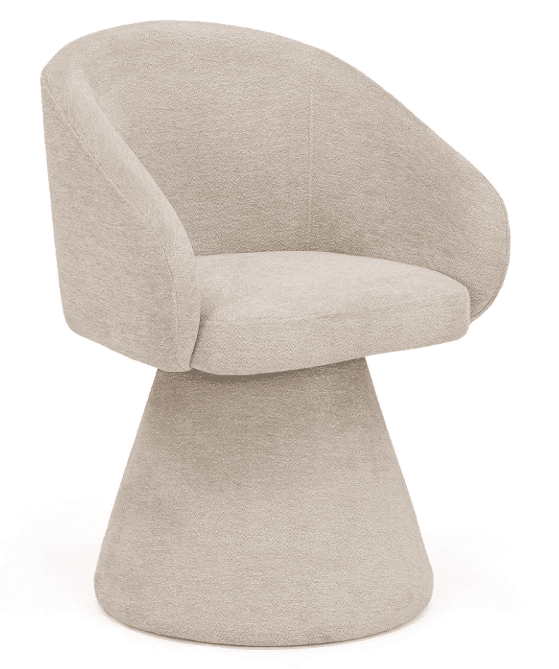 A contemporary armchair with a rounded, enveloping backrest and integrated armrests. The seat is plu… — free OBJ 3D model