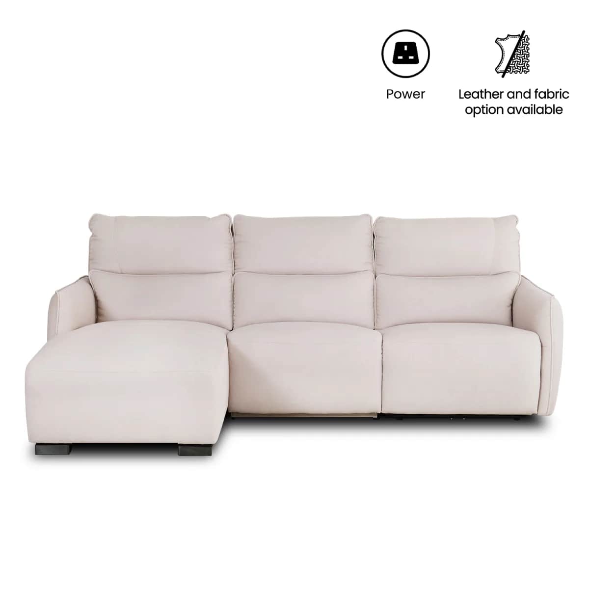 A modern, light-colored sectional sofa featuring a left-hand chaise lounge, plush back cushions, and… — free GLB 3D model