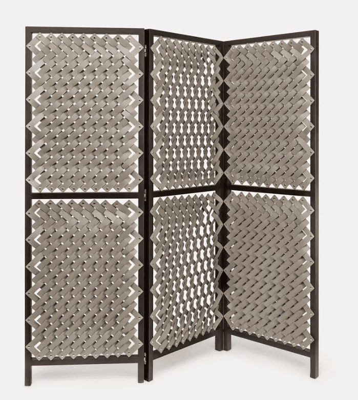 A four-panel folding screen, also known as a room divider. Each panel features a dark, thin frame en… — free BLEND 3D model