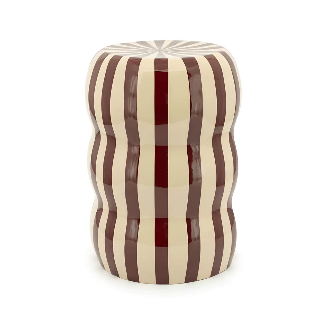 A cylindrical stool with a rounded top and base, featuring a distinctive concave middle section. The… — 3D model