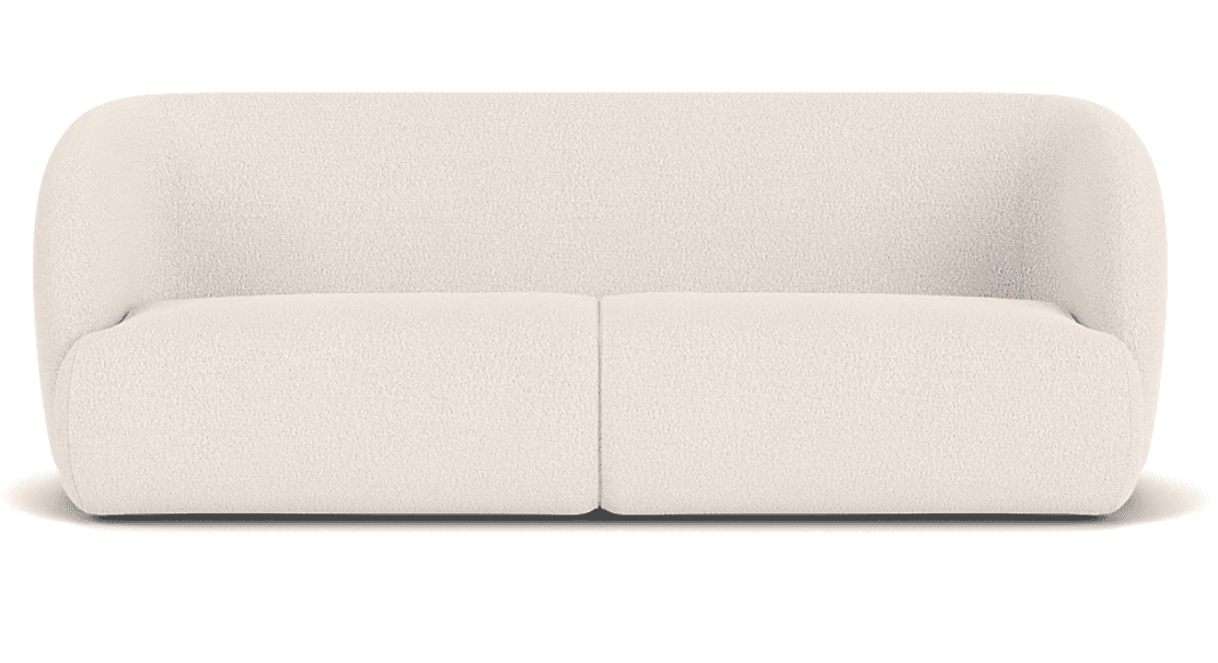 A contemporary two-seater loveseat featuring a plush, rounded silhouette and upholstered in a textur… — 3D model