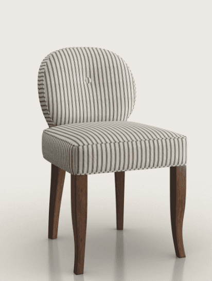 An elegant armless chair featuring a rounded, button-tufted backrest and a rectangular seat, both fu… — free FBX 3D model