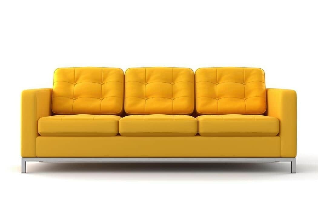 A three-seater sofa with tufted back cushions and a flat seat cushion. The sofa has a modern design… — free SKP 3D model