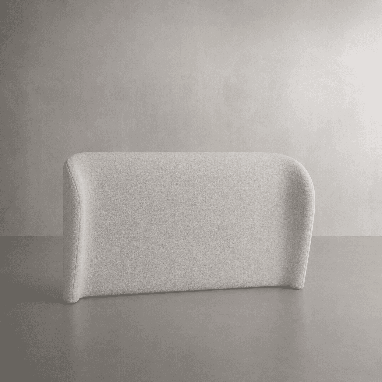 A minimalist, rectangular upholstered panel designed to function as a headboard. It features gently… — free FBX 3D model