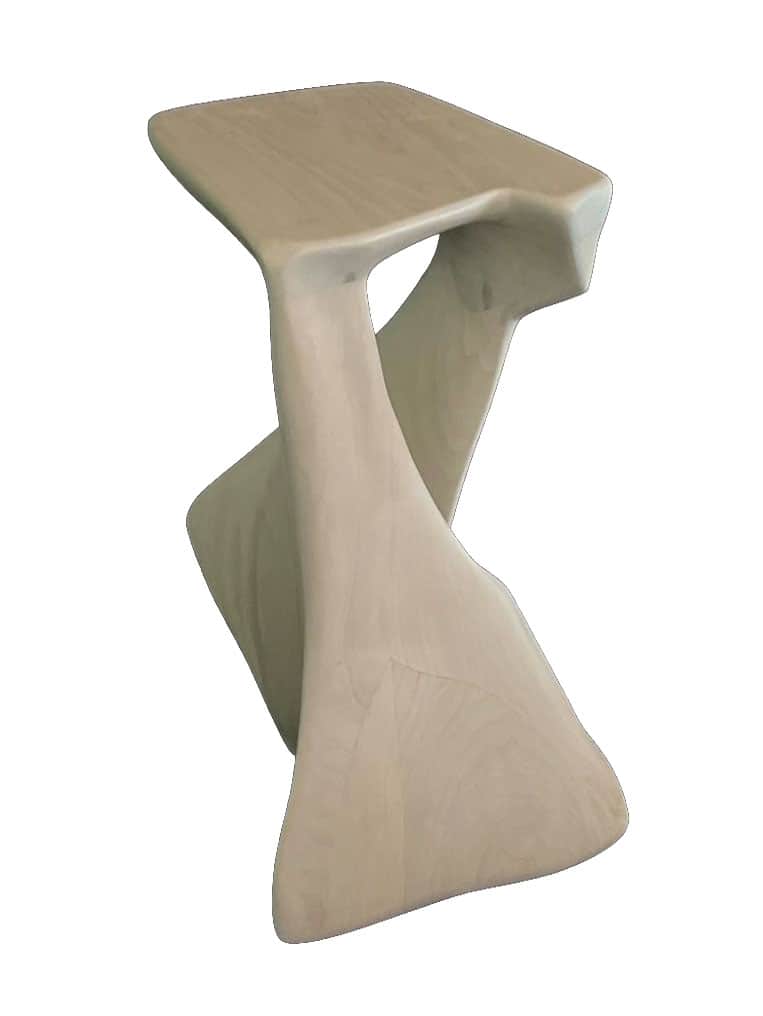 A modern, sculptural side table with a smooth, flowing design. The table has a rectangular top with… — 3D model