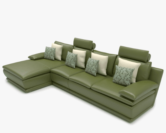 A contemporary sectional sofa with a chaise lounge. It features a modular design with multiple seati… — 3D model