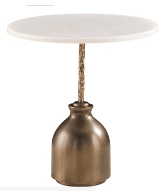 A contemporary round accent table featuring a smooth white tabletop supported by a distinctive, scul… — free STL 3D model