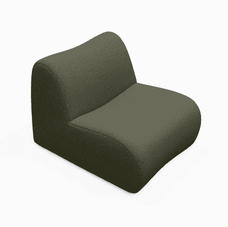 An armless lounge chair featuring a soft, organic, and minimalist design. It is upholstered in a tex… — free OBJ 3D model