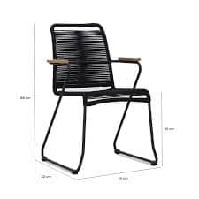 A modern armchair featuring a black powder-coated tubular metal frame. The seat and backrest are con… — 3D model