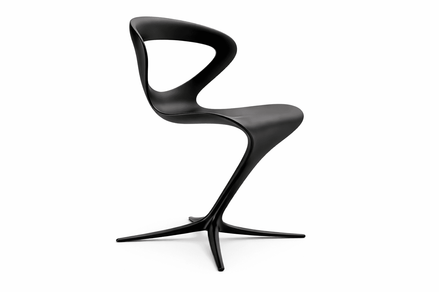 A modern, avant-garde chair with a fluid, organic design. It features a single, continuous form that… — free GLTF 3D model