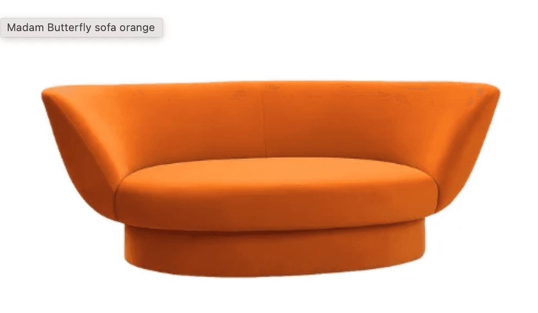 A modern, low-profile sofa with a rounded, sculptural form. The sofa features a single bench-style s… — free GLTF 3D model