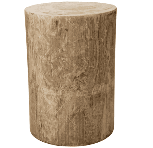 A cylindrical accent piece, likely functioning as a stool or side table, crafted from a single, soli… — free SKP 3D model