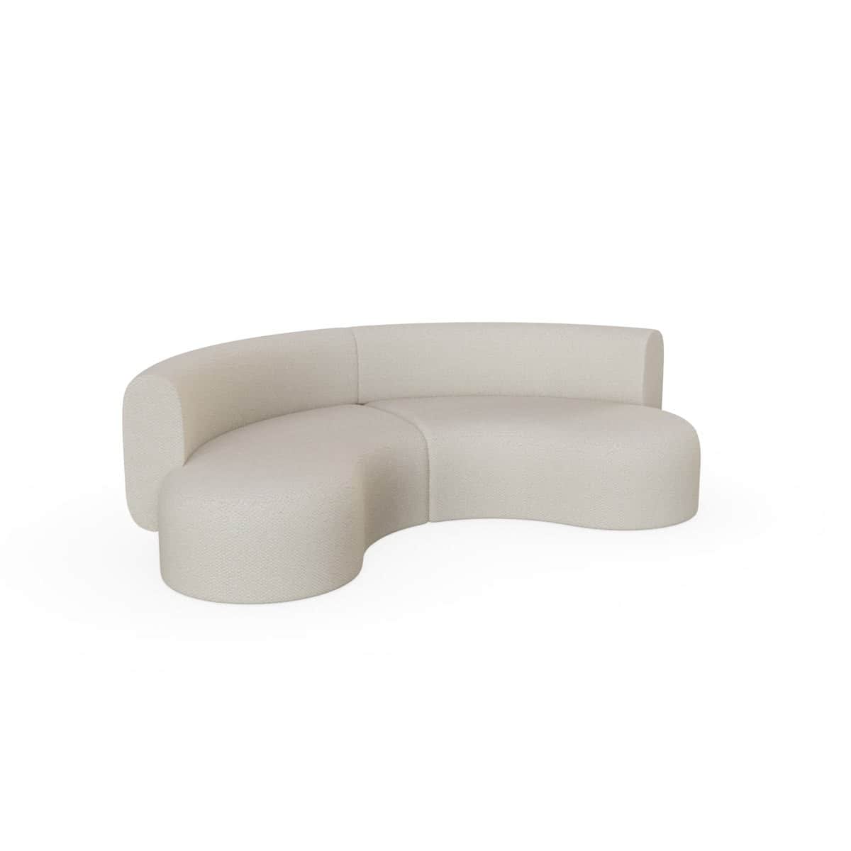 A light-colored, curved modular sectional sofa with a low profile and rounded, organic forms, uphols… — free SKP 3D model