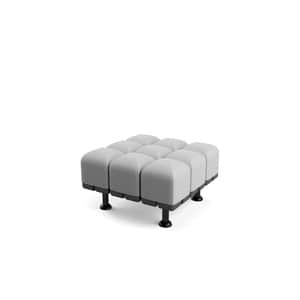 A modern, modular ottoman with a tufted or segmented upholstered top. The ottoman consists of multip… — free OBJ 3D model