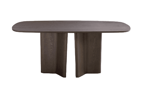A contemporary dining table with a solid, thick tabletop and a unique, sculptural base. The tabletop… — free BLEND 3D model