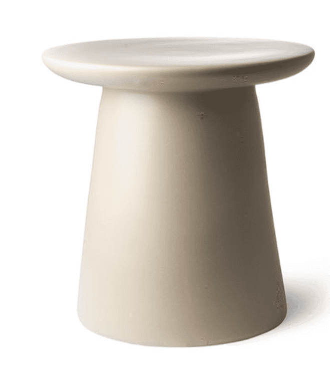 A small, minimalist side table featuring a perfectly round, flat top and a single, tapering pedestal… — 3D model