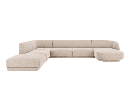 A sectional sofa with a chaise lounge and an ottoman. The sofa features clean lines and a modular de… — 3D model