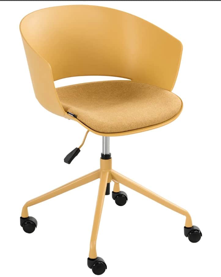 A contemporary swivel chair featuring a seamless molded plastic shell that forms the seat, backrest,… — 3D model