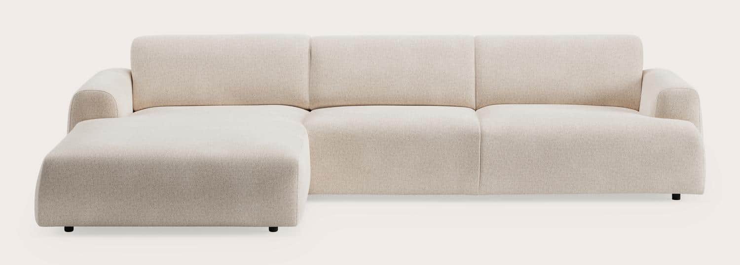 A modern sectional sofa with a chaise lounge. The sofa features clean lines, a low profile, and upho… — free GLTF 3D model