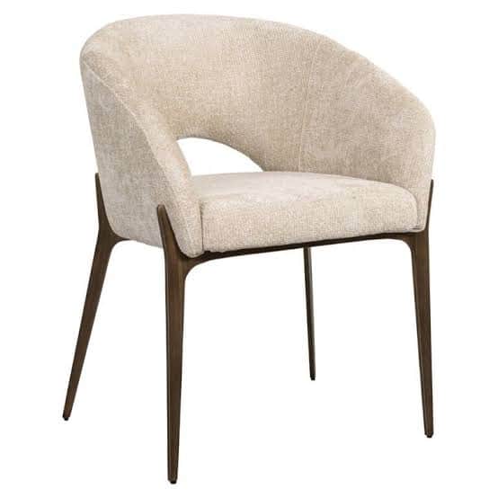 An upholstered armchair featuring a curved barrel-style back and seat, supported by four slender, sp… — 3D model