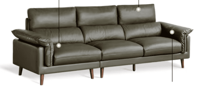 A three-seater sofa with plush, tufted cushions and a low profile. The sofa features a contemporary… — 3D model