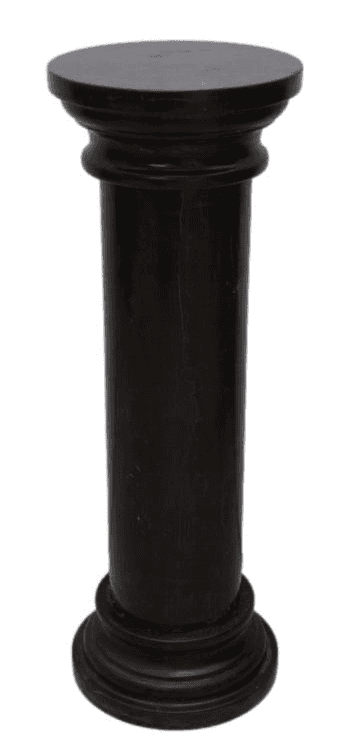 A black, cylindrical pedestal with a circular top and a fluted base. The pedestal appears to be made… — free OBJ 3D model