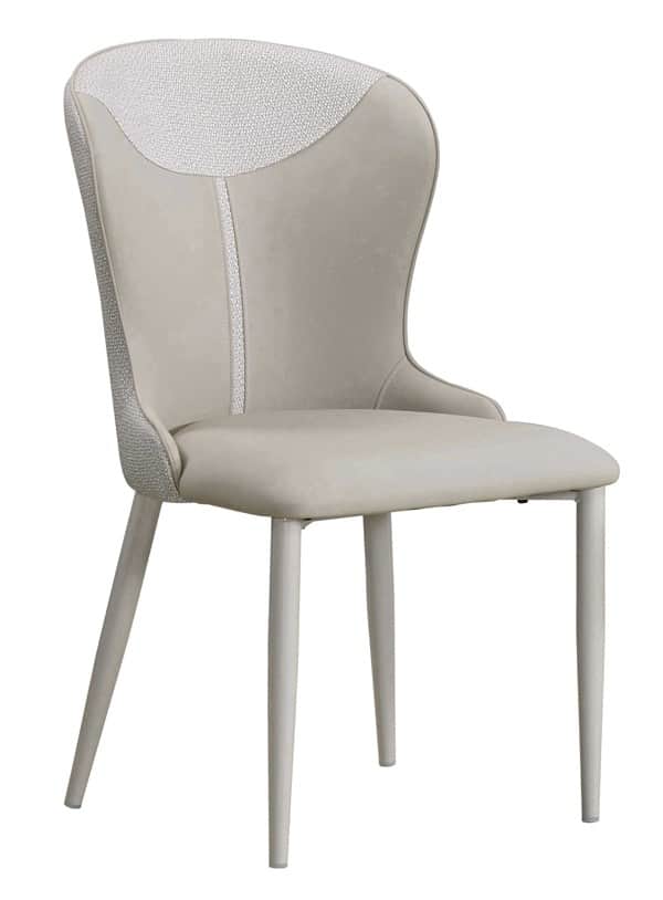 An elegant contemporary armless dining chair featuring a high, curved backrest and a fully upholster… — 3D model