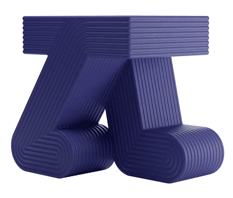 A compact, contemporary accent table or stool crafted from a deep indigo-colored material, featuring… — 3D model