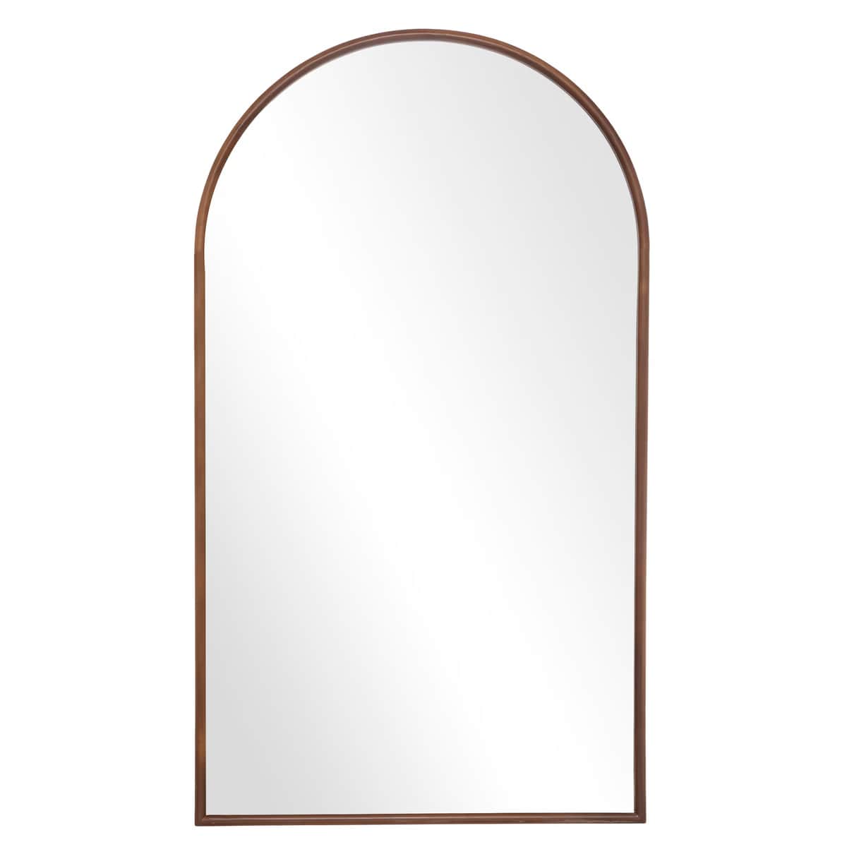 A tall, arched mirror with a thin, dark wood frame. The mirror has a reflective surface and an elong… — 3D model