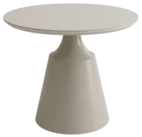 A contemporary accent table with a round, flat top and a single pedestal base. The base is conical i… — 3D model