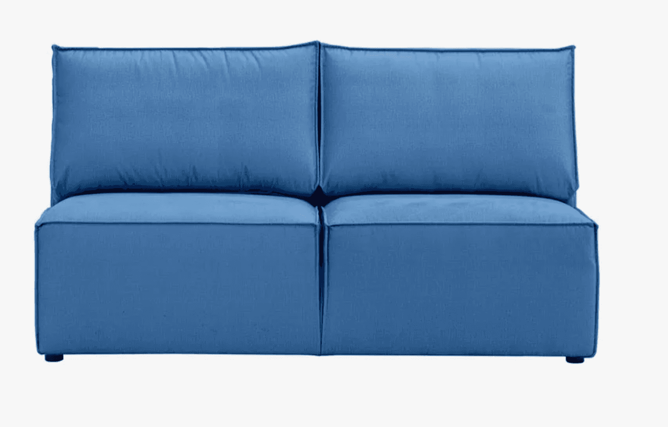 A two-seater modular sofa with clean lines and plush cushioning. The sofa features deep seats and ba… — free FBX 3D model