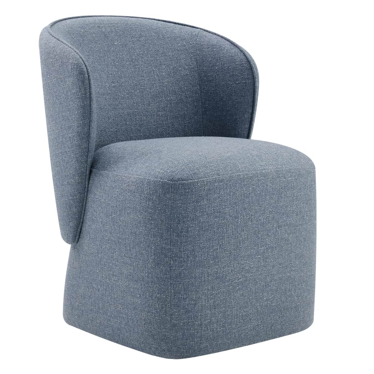 A modern, fully upholstered armless accent chair featuring a curved backrest that seamlessly blends… — 3D model
