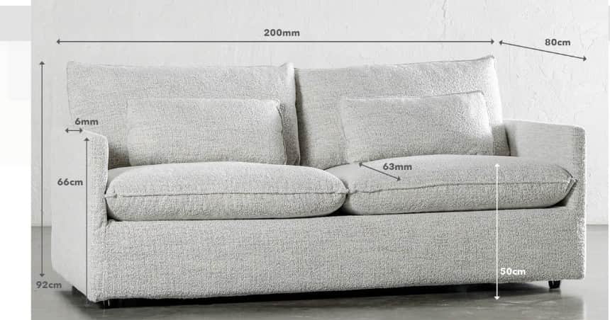 A light grey, contemporary two-seater sofa with a relaxed, deep-seated design. It features plush bac… — 3D model