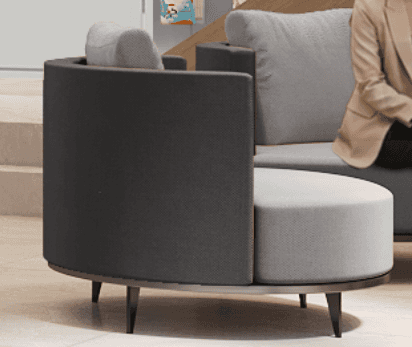 A modern armchair with a rounded silhouette and a high, curved back. The seat and back cushions are… — free OBJ 3D model