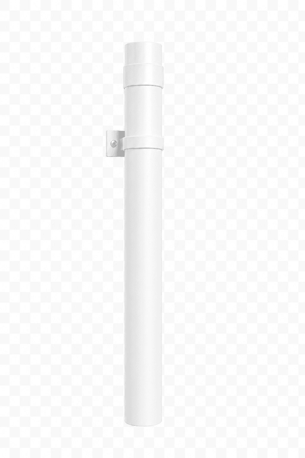 A white, modern, cylindrical light fixture designed for wall mounting. It has a smooth, matte finish… — 3D model