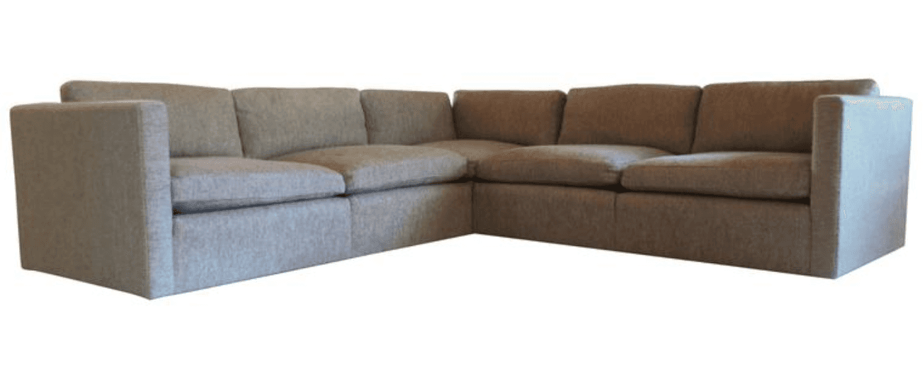 A modular sectional sofa with a neutral-toned fabric upholstery. The design features clean lines, bl… — 3D model